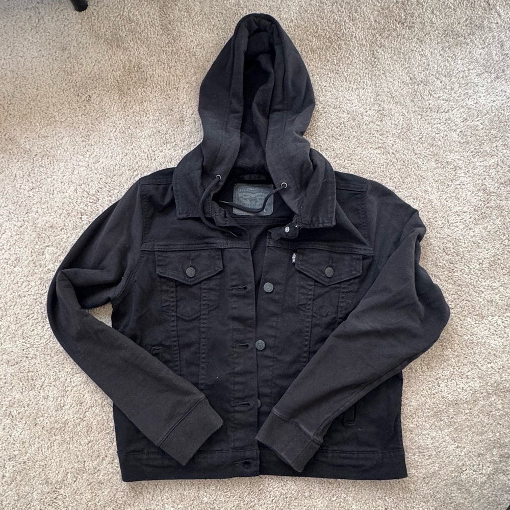 Levi's Black Jean Jacket - Size L